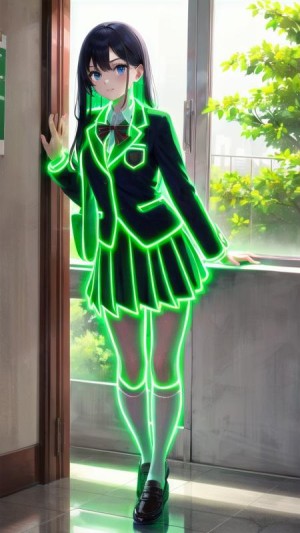 Neon lights clothes: green