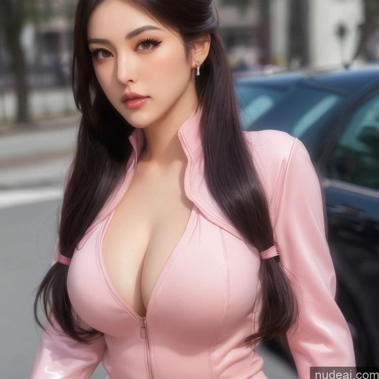 Asian School Uniform, Cleavage Cutout, Clothing Cutout, Pleated Skirt, Thighhighs Brunette Pigtails Skin Detail (beta) Detailed Jewelry 20s Take Off Your School Uniform, Track Pants, Track Suit,