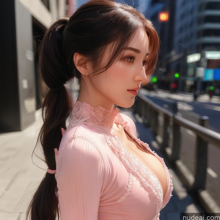 ai nude image of pics of Model Perfect Boobs Beautiful Small Ass 20s Asian Pigtails Proper Attire EdgCT Wearing EdgCT Chic Top Skin Detail (beta) Detailed Jewelry Cleavage Cyberpunk