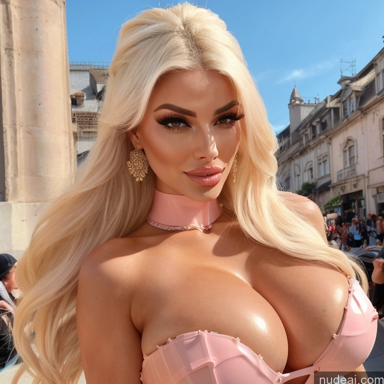 related ai porn images free for Bimbo Two Several Busty Huge Boobs Human SexToy Afingering 30s 40s Sexy Face Seductive Pouting Lips Blonde White Film Photo Beach Front View Back View T-pose Nude