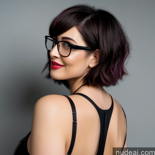 Woman Perfect Boobs Beautiful Glasses Lipstick Big Ass Thick Short Hair Big Hips 30s Orgasm Black Hair Bobcut Indonesian Soft Anime Bedroom Doggystyle (Side View) Ahegao (smile) Tank Top