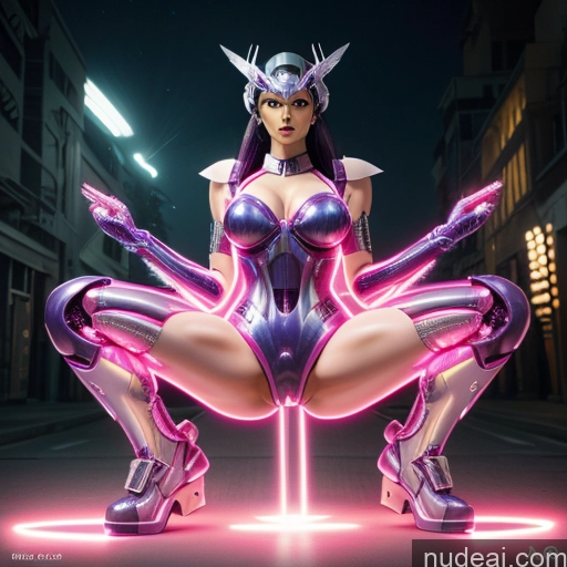 SuperMecha: A-Mecha Musume A素体机娘 Symix Preview Huge Tits, Hard Nipples Purple Hair Dream Mecha Girl POV Focus Sex Dress Pants Neon Lights Clothes: Purple Futuristic Power Rangers