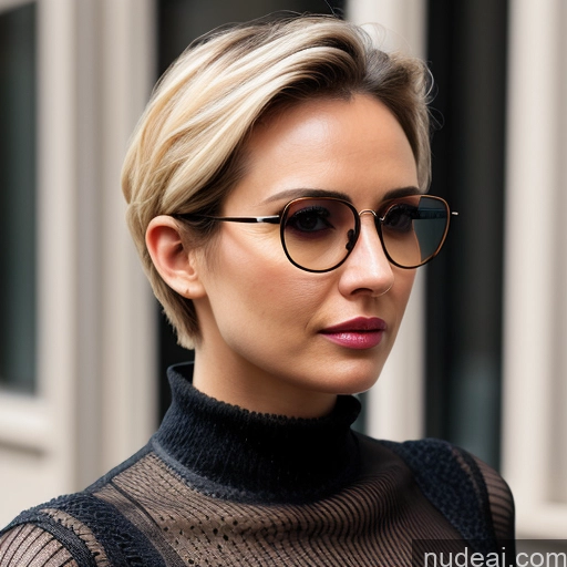 related ai porn images free for Small Tits Short Hair Skinny Glasses Blonde Slicked Kilt Mini Skirt Detailed Front View One