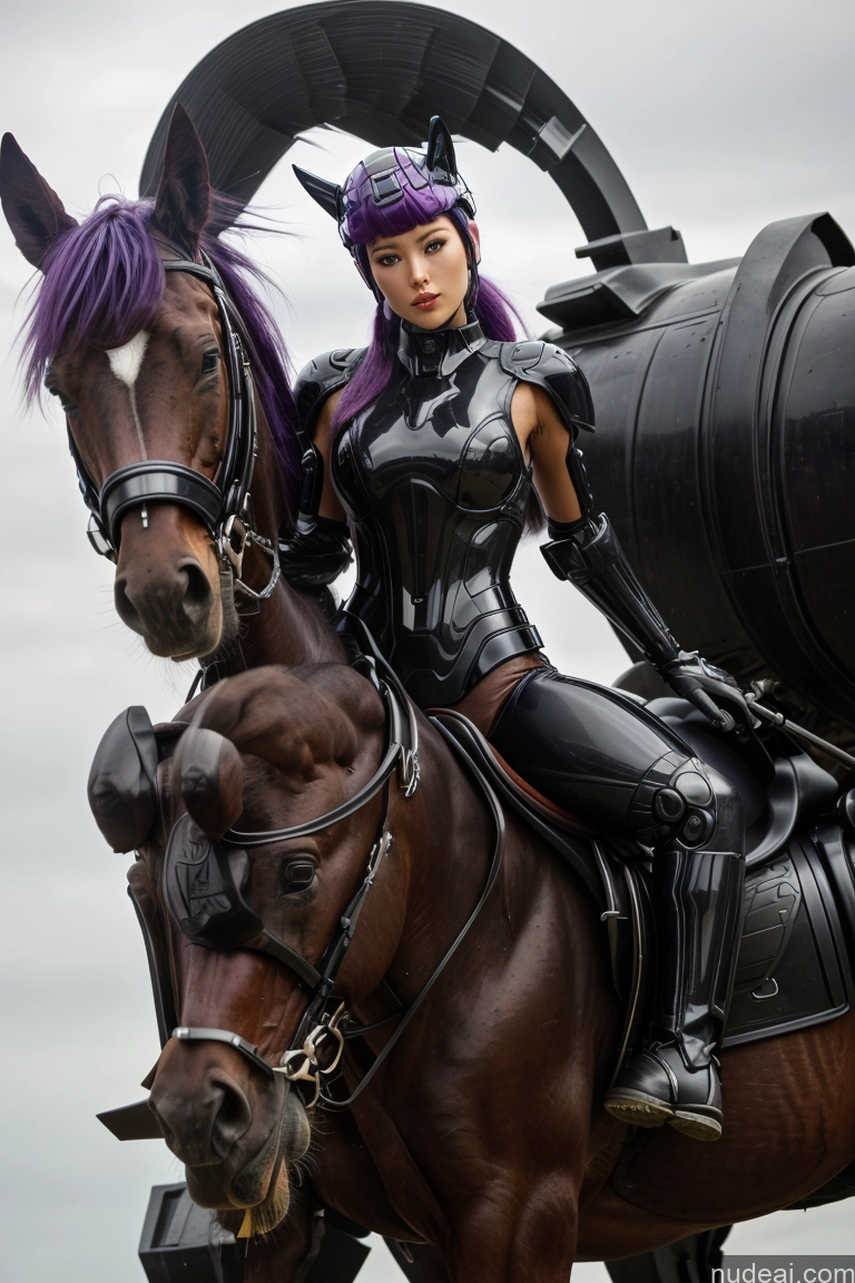 related ai porn images free for Wooden Horse Equitation Perfect Body 1girl SuperMecha: A-Mecha Musume A素体机娘 Purple Hair