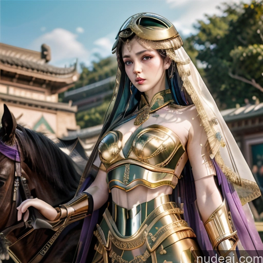 Equitation SuperMecha: A-Mecha Musume A素体机娘 Blue Hair Green Hair Purple Hair MuQingQing China Goddess Fashion