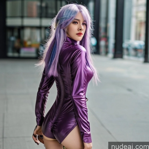 Hu Tao: Genshin Impact Cosplayer pinkes Haar weißes Haar lila Haare 1Mädchen grü