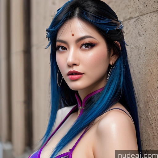 related ai porn images free for 1girl MuQingQing Blue Hair