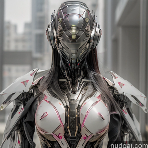 Cyberhelmet V3 עָרוֹם Futuristicbot V2 בגדי אורות ניאון: סגול Mecha Musume + Gun