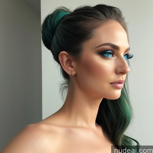 related ai porn images free for Nude Marquise Hair Deep Blue Eyes Green Hair Ponytail