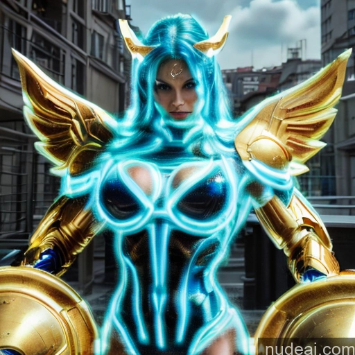 related ai porn images free for Woman Busty Muscular Abs Front View Has Wings Angel Fantasy Armor Viking Bodybuilder Perfect Boobs Detailed Deep Blue Eyes Blue Hair Neon Lights Clothes: Blue Gold Jewelry SuperMecha: A-Mecha Musume A素体机娘 Neon Lights Clothes: Yellow