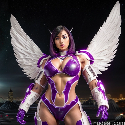 related ai porn images free for Cyborg Woman Bobcut Asian Latina Front View Black Hair Purple Hair Mech Suit Sci-fi Armor Bodybuilder Busty Space Suit Abs SuperMecha: A-Mecha Musume A素体机娘 Angel Has Wings Neon Lights Clothes: Purple