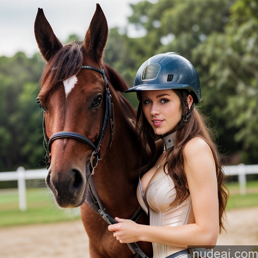 Wooden Horse Nude Bangs Deep Blue Eyes 18 Happy Equitation EdgCorset