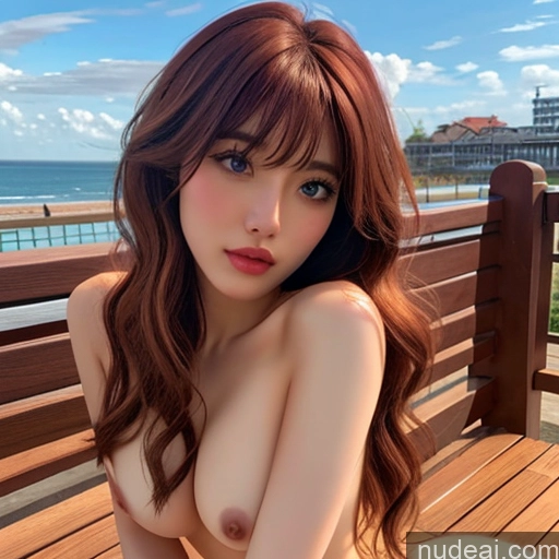 related ai porn images free for Bangs Wavy Hair Wooden Horse Rainbow Haired Girl Looking At Sky