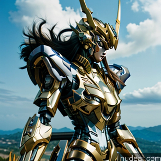 ai nude image of araffed woman in armor standing on a ledge with a view pics of Nude Bangs Wavy Hair Looking At Sky SSS: A-Mecha Musume A素体机娘 REN: A-Mecha Musume A素体机娘 ARC: A-Mecha Musume A素体机娘 SuperMecha: A-Mecha Musume A素体机娘 Gold Jewelry