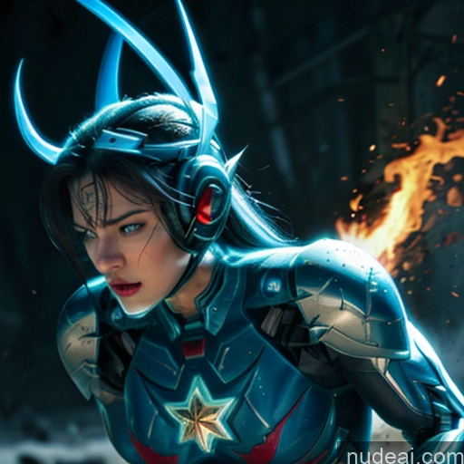 related ai porn images free for Superhero Woman Busty Muscular Abs Blue Hair Deep Blue Eyes Front View Bodybuilder Perfect Boobs Skin Detail (beta) Captain Marvel Neon Lights Clothes: Blue Cosplay Detailed SuperMecha: A-Mecha Musume A素体机娘 Battlefield Science Fiction Style