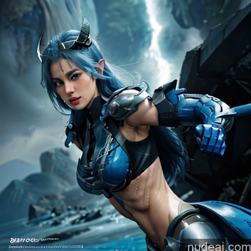 related ai porn images free for Woman Bodybuilder Busty Muscular Abs Perfect Boobs Deep Blue Eyes Blue Hair Skin Detail (beta) Front View Cosplay Superhero Detailed SuperMecha: A-Mecha Musume A素体机娘 Captain Marvel Battlefield Has Wings