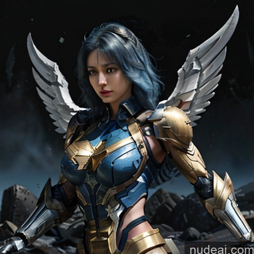 related ai porn images free for Woman Bodybuilder Busty Muscular Abs Perfect Boobs Blue Hair Skin Detail (beta) Front View Cosplay Superhero Detailed Captain Marvel Has Wings Angel SuperMecha: A-Mecha Musume A素体机娘 Battlefield Cyborg