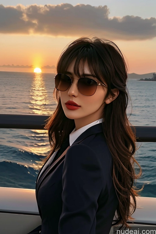 related ai porn images free for Bangs Wavy Hair Looking At Sky Sunglasses Flight Attendant