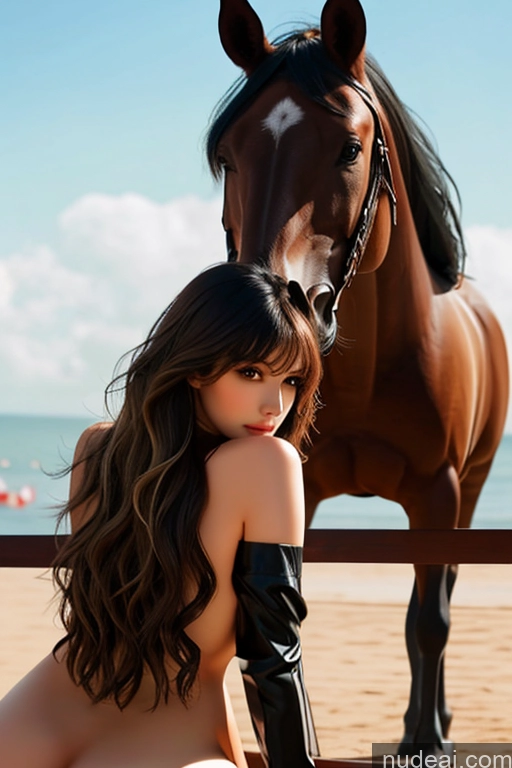 related ai porn images free for Wooden Horse Looking At Sky Bangs Wavy Hair