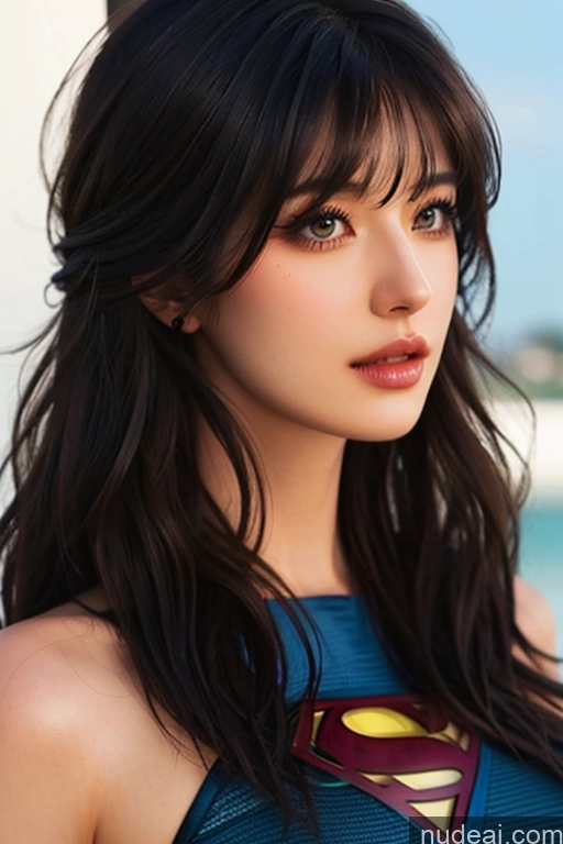related ai porn images free for Bangs Wavy Hair Looking At Sky Superhero