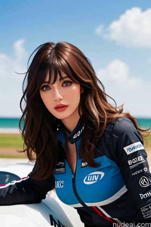 related ai porn images free for Bangs Wavy Hair Looking At Sky Race Driver