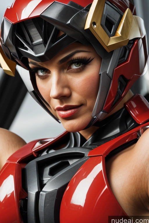 ai nude image of araffe woman in a red and black costume posing for a picture pics of Superhero Woman Bodybuilder Busty Abs Front View SuperMecha: A-Mecha Musume A素体机娘 Muscular Perfect Boobs Science Fiction Style Cosplay Power Rangers