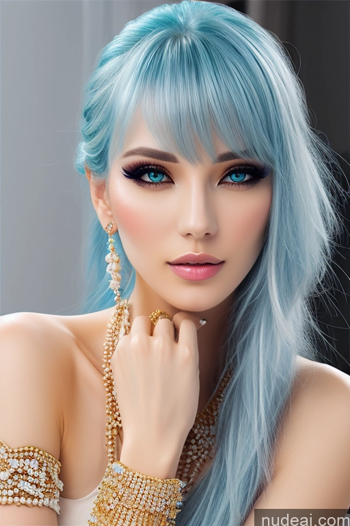Diamond Jewelry Gold Jewelry Pearl Jewelry Elemental Series - Ice Snow Rainbow Haired Girl Bangs
