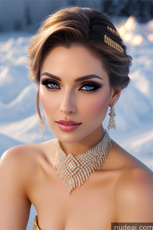 ai nude image of arafed woman wearing a gold dress and a necklace with pearls pics of Diamond Jewelry Gold Jewelry Elemental Series - Ice Snow Pov Panties