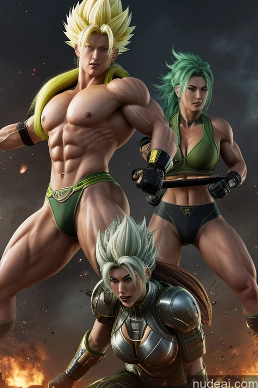 related ai porn images free for Super Saiyan Busty Neon Lights Clothes: Green Front View Green Hair Muscular Several Two Science Fiction Style Neon Lights Clothes: Red Neon Lights Clothes: Orange Battlefield Cyborg