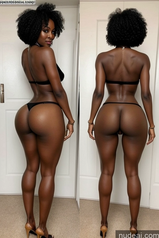 ai nude image of a close up of a woman in a black bikini and heels pics of African Milf Ass Size Control Nude