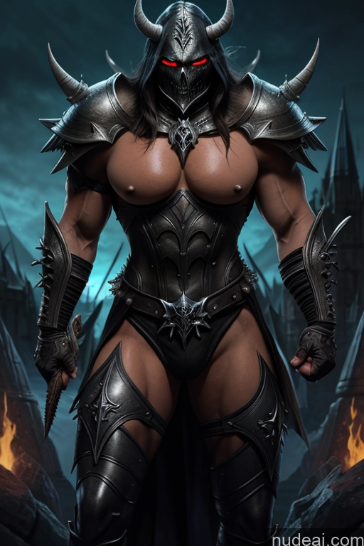 ai nude image of a close up of a woman in armor with a horned face pics of Death Knight Glowing, Skull, Armor, Spikes, Teeth, Monster, Dirty, Tentacles, Pus, Pimples, Crack, Truenurgle Viking Medieval Muscular Bodysuit, Gloves, Belt, Thigh Boots Fantasy Style Jeff Easley Art By Boris Vallejo Boris Vallejo Art Style Dark_Fantasy_Style Dark Fantasy Illustration Alternative