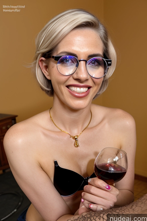 Milf One Small Tits Skinny Glasses Short Hair Fairer Skin Womb Tattoos 逼真私密纹身 80s Sexy Face Happy White Hair Messy British 3d Club Front View Licking My Dick Piercing Tongue Nude High Heels Beer Wine Gold Jewelry Detailed