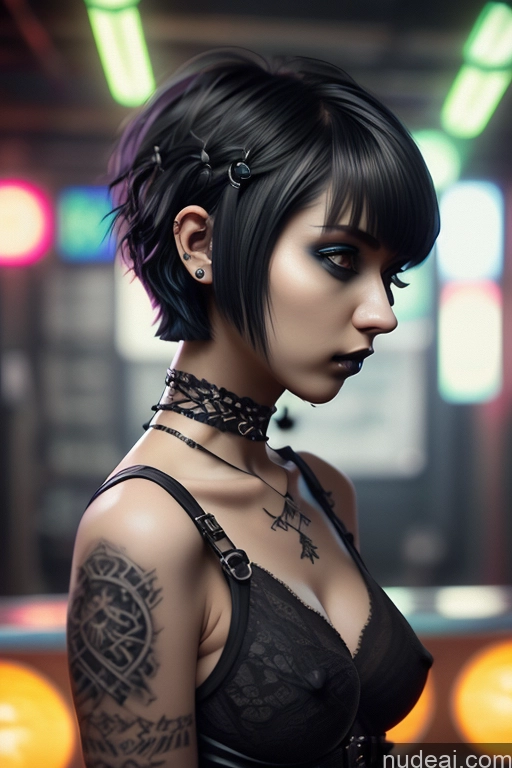 related ai porn images free for Nude Close-up View Rainbow Haired Girl Braided Perfect Boobs Short Hair Gothic Punk Girl Milf Illustration