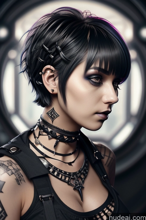 related ai porn images free for Nude Close-up View Rainbow Haired Girl Braided Perfect Boobs Short Hair Gothic Punk Girl Milf Illustration