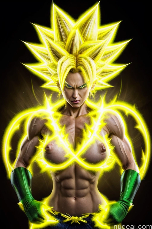 related ai porn images free for Super Saiyan 3 Powering Up Busty Muscular Super Saiyan Regal Neon Lights Clothes: Yellow