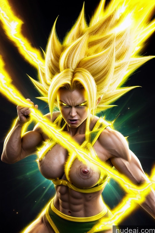 related ai porn images free for Super Saiyan 3 Powering Up Busty Muscular Super Saiyan Regal Neon Lights Clothes: Yellow Space