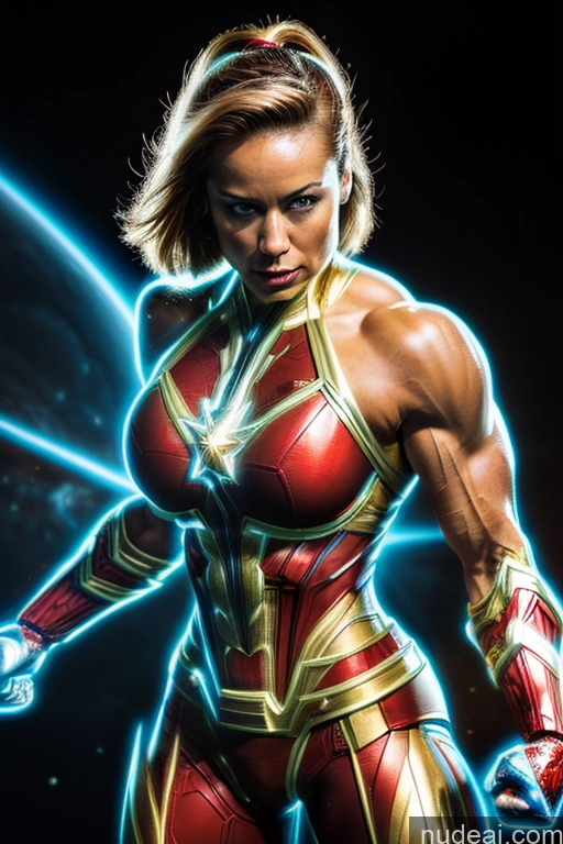 related ai porn images free for Captain Marvel Busty Superhero Powering Up Cosplay Science Fiction Style Bodybuilder Abs Perfect Boobs Heat Vision SuperMecha: A-Mecha Musume A素体机娘 Space Regal Neon Lights Clothes: Blue Muscular