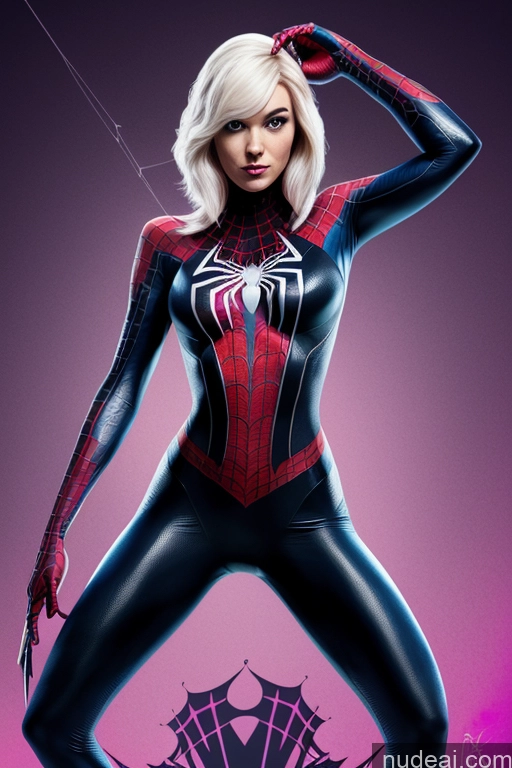 ai nude image of spider - man is posing for a photo in a black and red costume pics of Spider-Gwen Regal