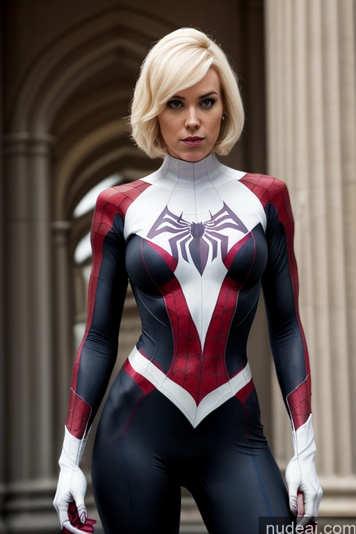 ai nude image of araffed woman in a spider - man suit posing for a picture pics of Spider-Gwen Regal