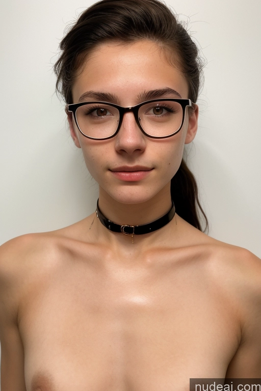 ai nude image of arafed woman with glasses and a choke on her neck pics of Short Skinny Glasses 18 White Skin Detail (beta) Choker Latex
