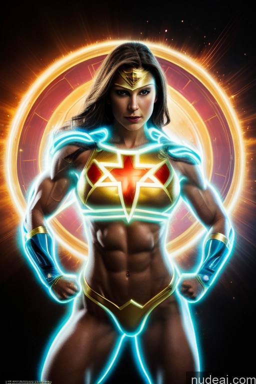 related ai porn images free for Military Front View Muscular Abs Superheroine Ukraine Neon Lights Clothes: Blue Superhero Busty Small Tits Powering Up Regal