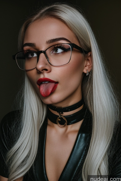 related ai porn images free for 18 Skinny Glasses Short White Choker Stylish Seductive Ahegao