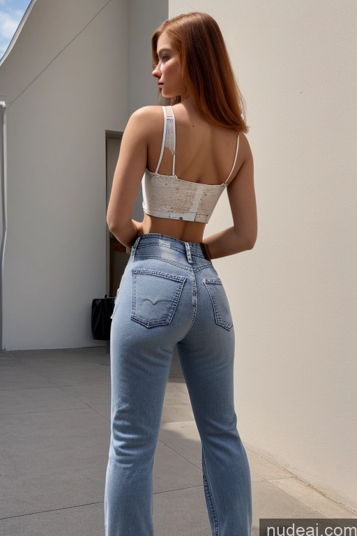18 vollbusig eins gerade Schön Jeans mit hoher Taille perfekter Körper Russisch 