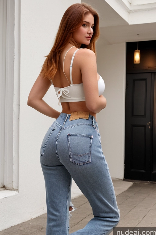 related ai porn images free for High-waist Jeans Model One 18 Ginger Straight Russian Back View Busty Perfect Body Beautiful Perfect Boobs Skinny Crop Top