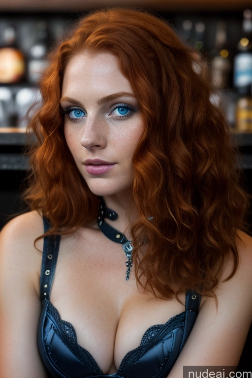 Guinness Beer Irish Bar 20s Deep Blue Eyes Ginger Long Hair Detailed EdgCorset Corset Gothique