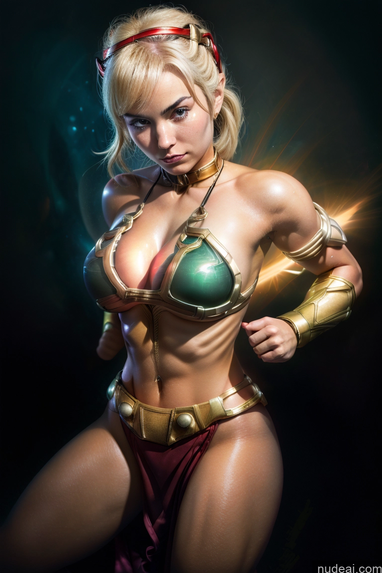 ai nude image of arafed woman in a bikini and gold costume posing for a picture pics of Muscular Abs Superhero Captain Marvel Batwoman Hawkgirl Mary Thunderbolt Spider-Gwen Busty Powering Up Power Rangers Captain Planet Superheroine Slavekini, Aka Slave Leia Outfit SuperMecha: A-Mecha Musume A素体机娘