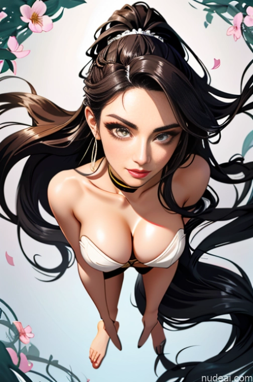 Woman Several Skinny Short Fairer Skin Long Hair 18 Brunette Ponytail Chinese Illustration Nude Gaming Bathroom Sexy Face