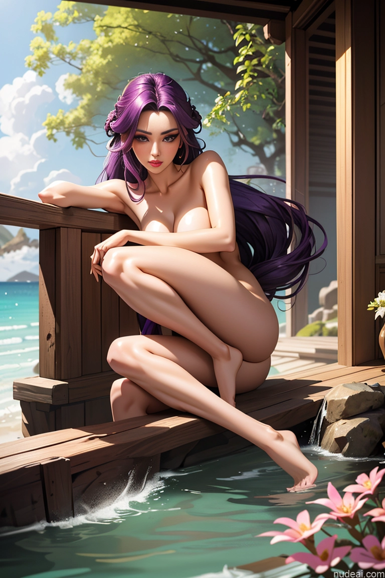 Small Tits Small Ass Skinny Fairer Skin 18 Purple Hair Pink Hair Slicked Dutch Nude Beautiful Long Hair Short Pouting Lips Bathing Onsen
