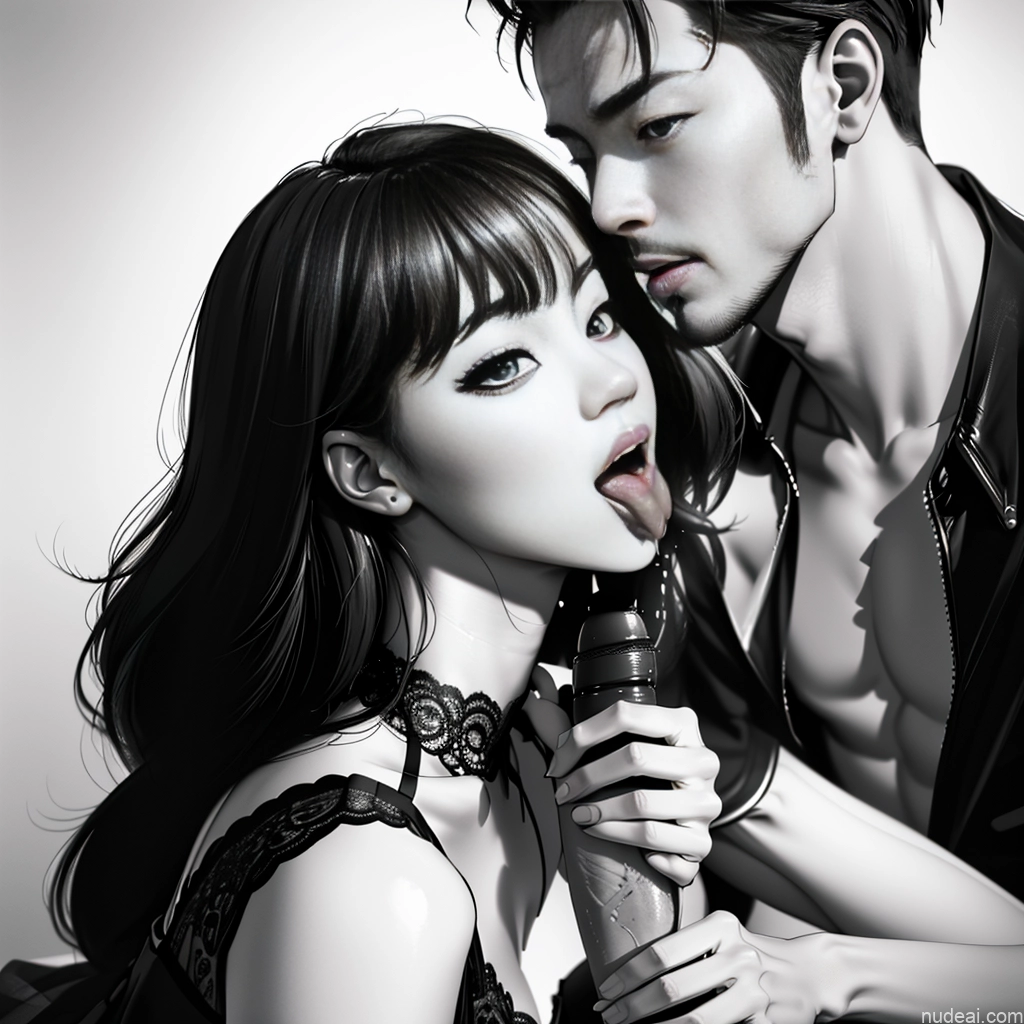 Asian Skin Detail (beta) Lingerie Woman + Man Licking Oral