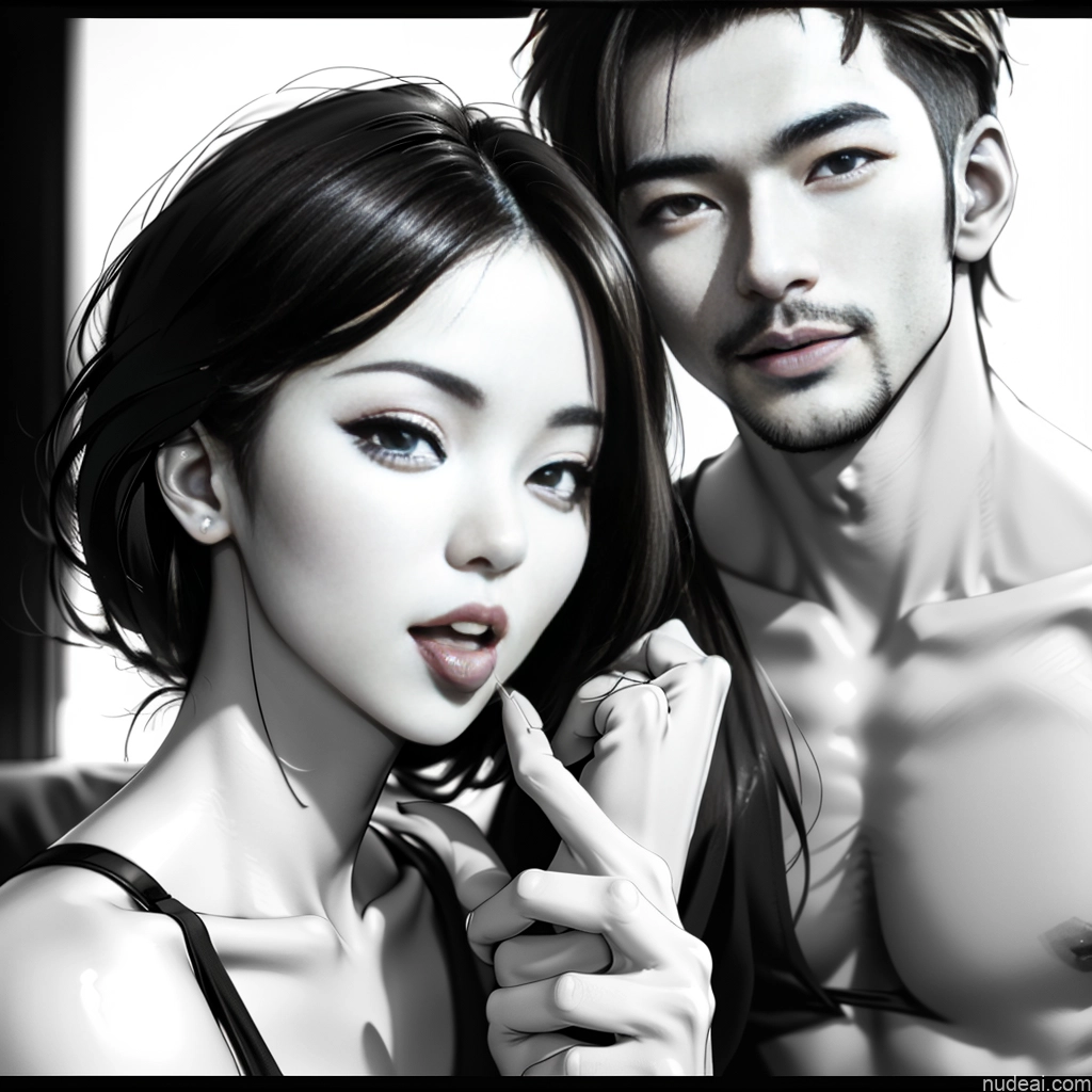 Asian Skin Detail (beta) Lingerie Woman + Man Licking Oral
